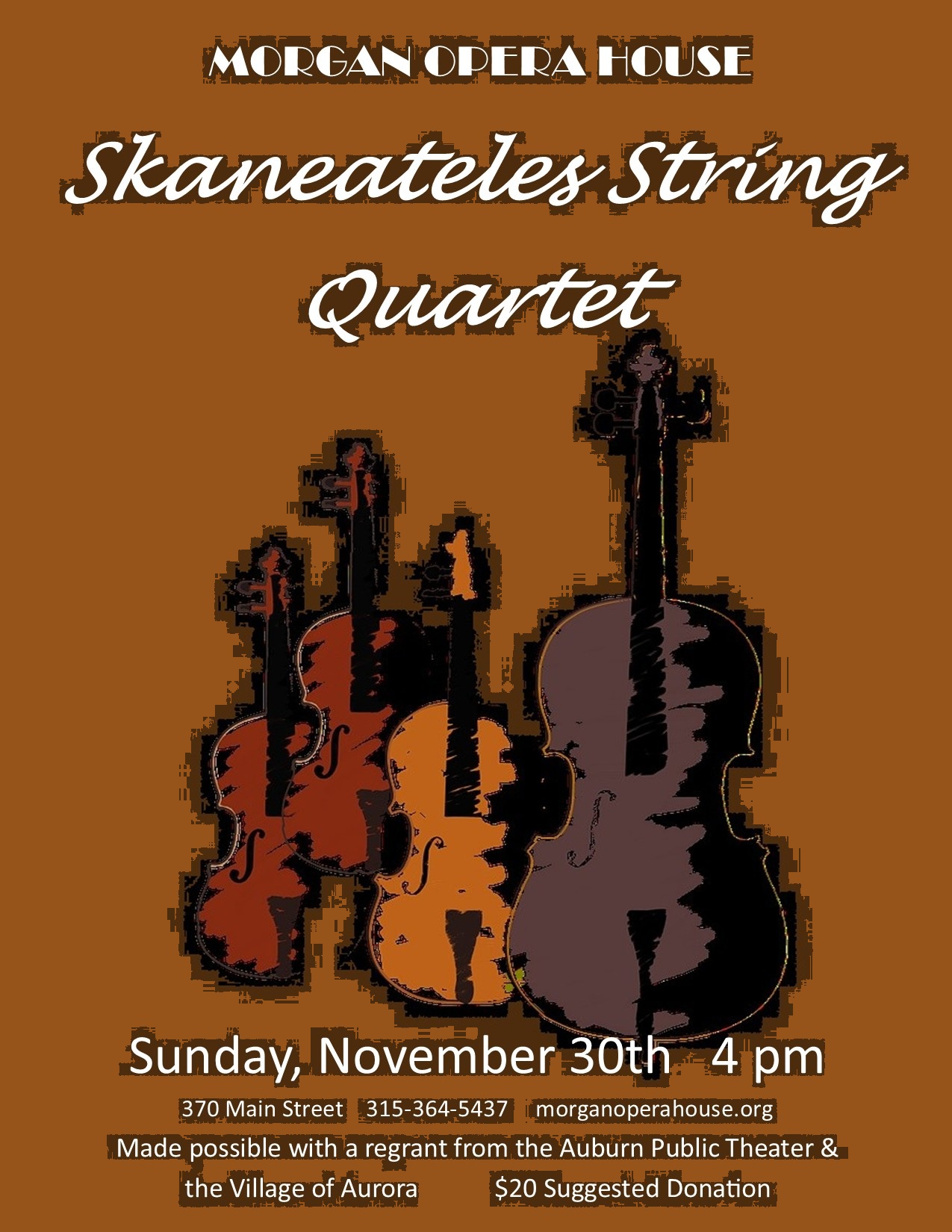 Skaneateles String Quartet  Sunday, November 30th  4 pm
