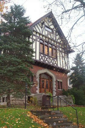 Exterior View of Morgan Opera House / Aurora Free Library